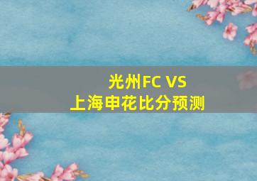 光州FC VS 上海申花比分预测